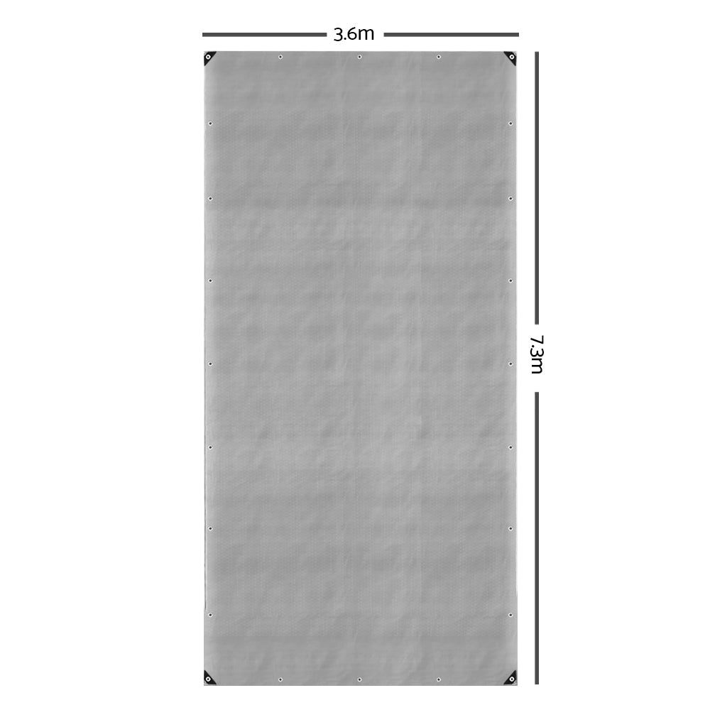 Instahut 3.6x7.3m Tarp Camping Tarps Poly Tarpaulin Heavy Duty Cover 180gsm Silver