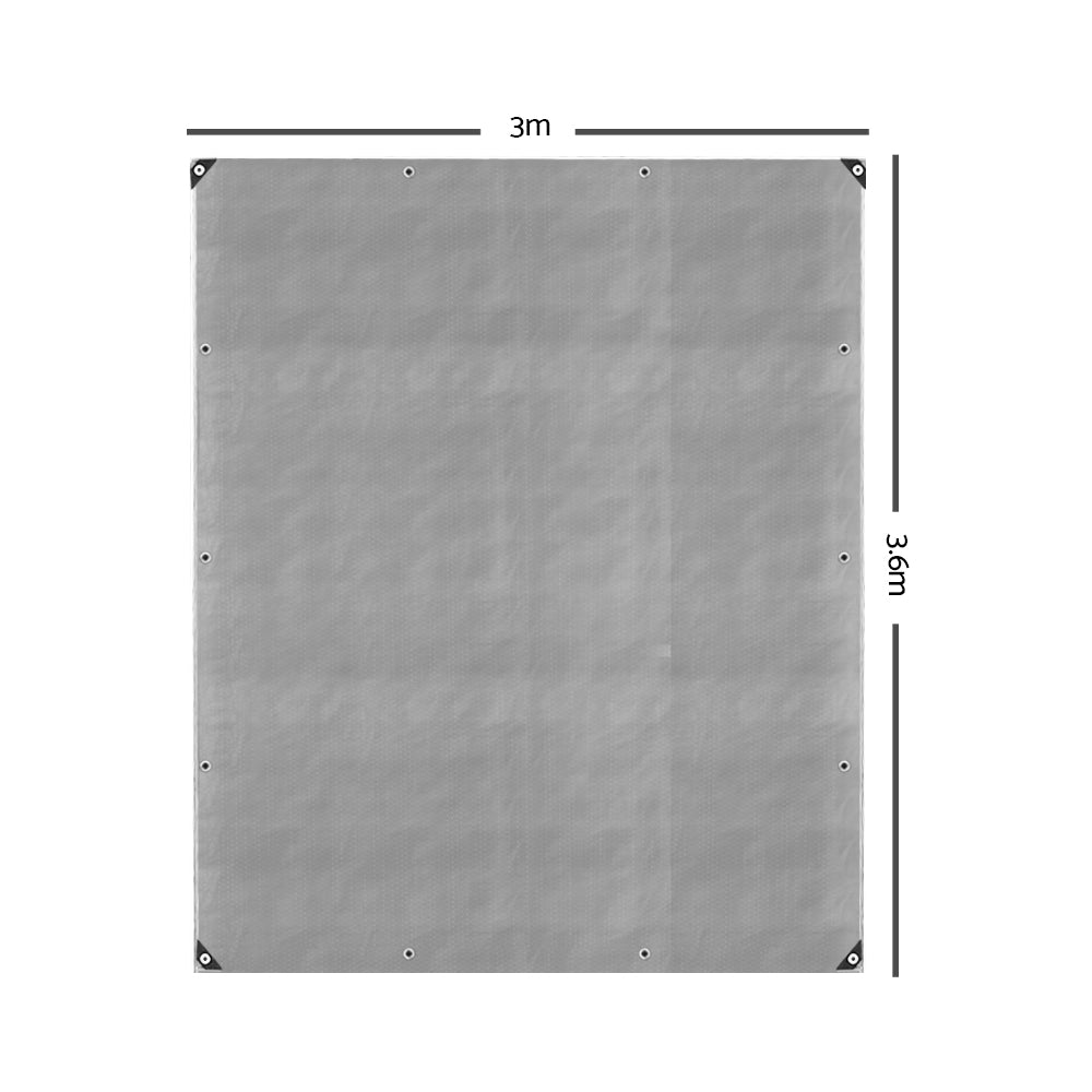 Instahut Tarpaulin Tarp 3x3.6m Camping Tarps Poly Heavy Duty Cover 180gsm