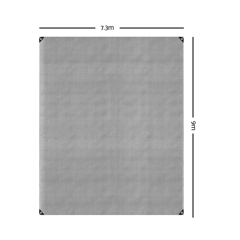 Instahut 7.3x9m Tarp Camping Tarps Poly Tarpaulin Heavy Duty Cover 180gsm Silver