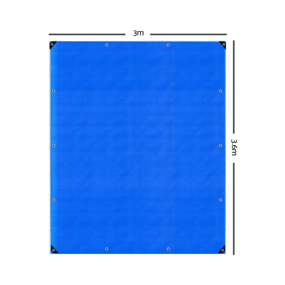 Instahut 3 x 3.6m Heavy Duty PE Poly Tarp