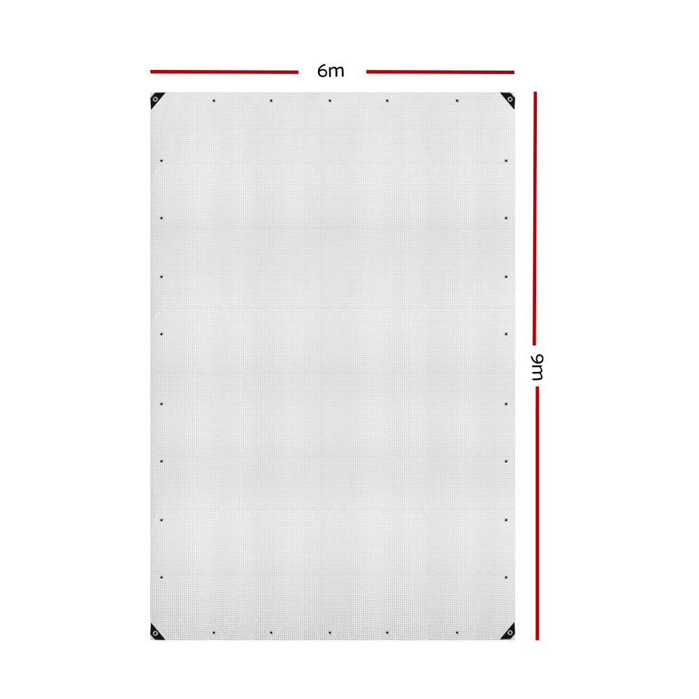 Instahut 6x9m Tarp Camping Tarps Poly Tarpaulin Heavy Duty Cover 135gsm Clear