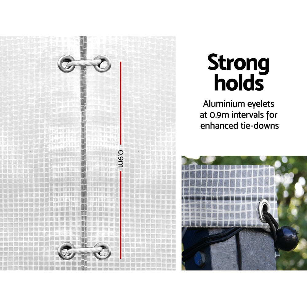 Instahut 6x9m Tarp Camping Tarps Poly Tarpaulin Heavy Duty Cover 135gsm Clear