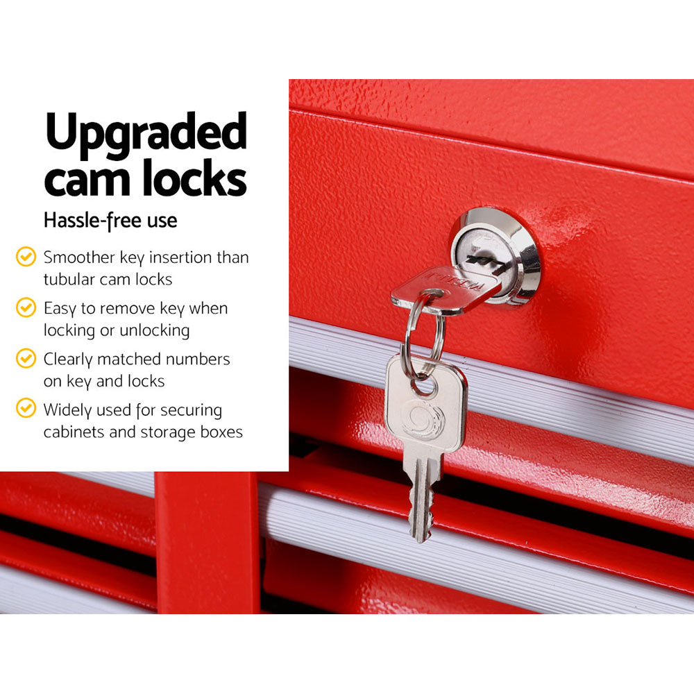 Giantz Tool Box Chest Cabinet Trolley Cart Garage Mechanic Toolbox Storage Red