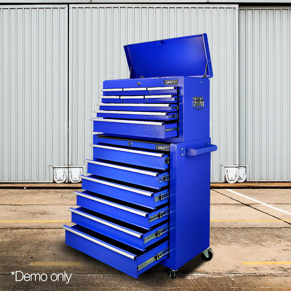 Giantz 15 Drawers Mechanic Toolbox Storage Chest Cabinet Garage Trolley Tool Box