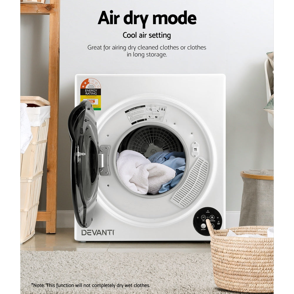 Devanti 5kg Vented Tumble Dryer - White