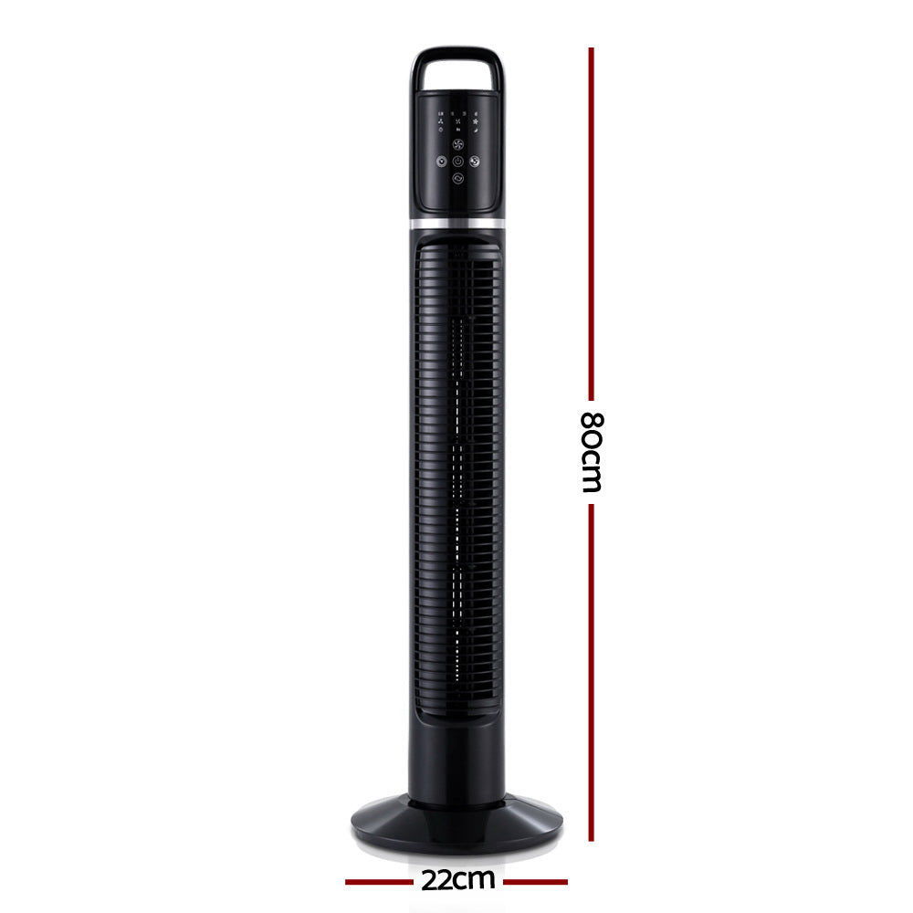 80cm 32 Tower Fan Bladeless Fans Oscillating W/Remote Timer Black
