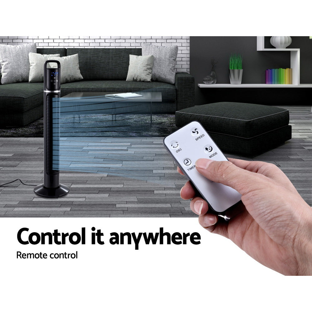 80cm 32 Tower Fan Bladeless Fans Oscillating W/Remote Timer Black
