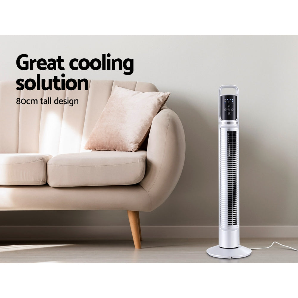 80cm 32 Tower Fan Bladeless Fans Oscillating W/Remote Timer White