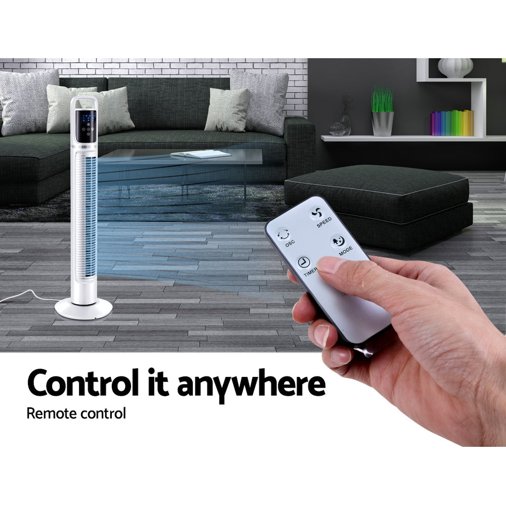 80cm 32 Tower Fan Bladeless Fans Oscillating W/Remote Timer White