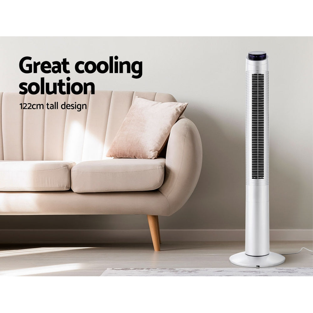 122cm 48 Tower Fan Bladeless Fans Oscillating W/Remote Timer White