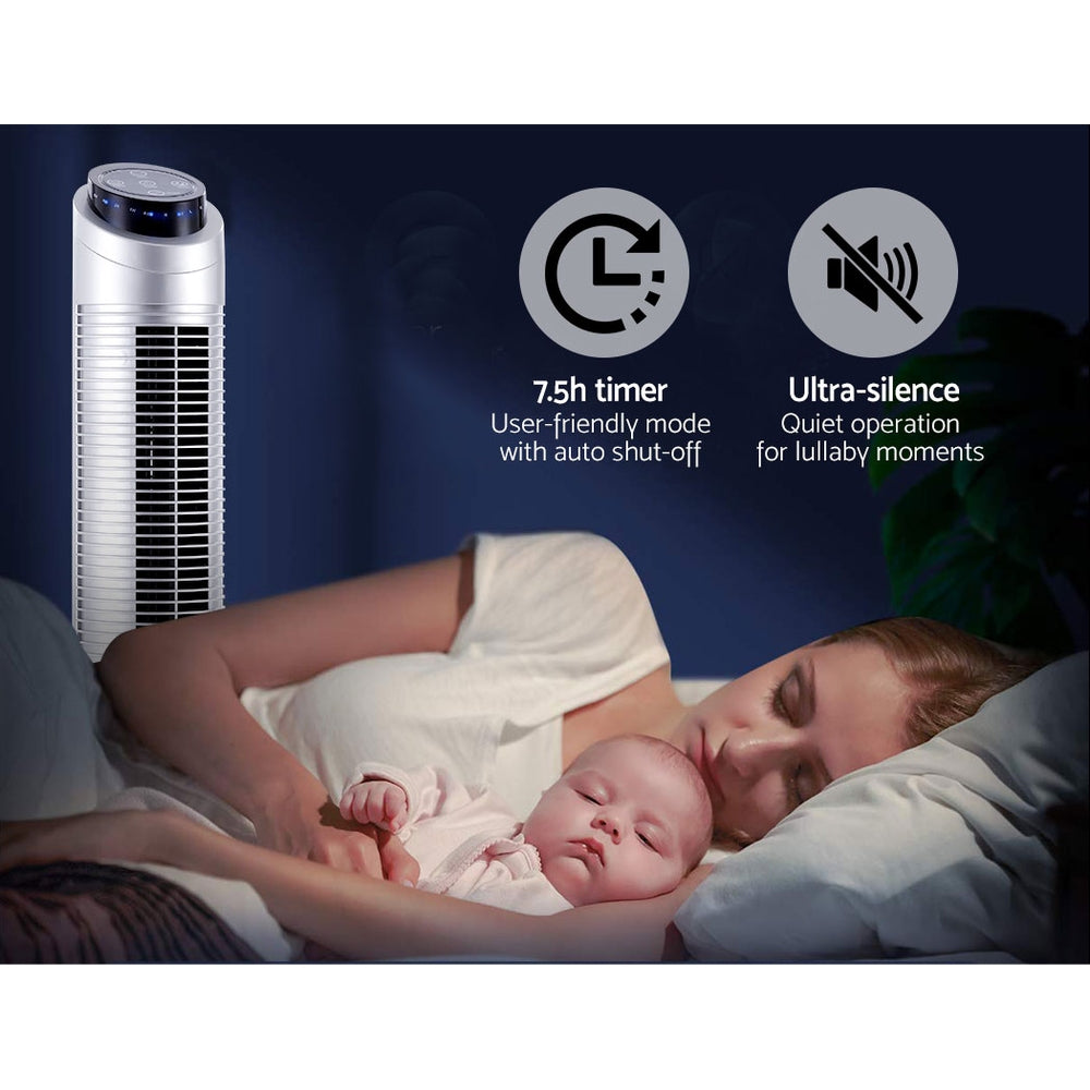 122cm 48 Tower Fan Bladeless Fans Oscillating W/Remote Timer White