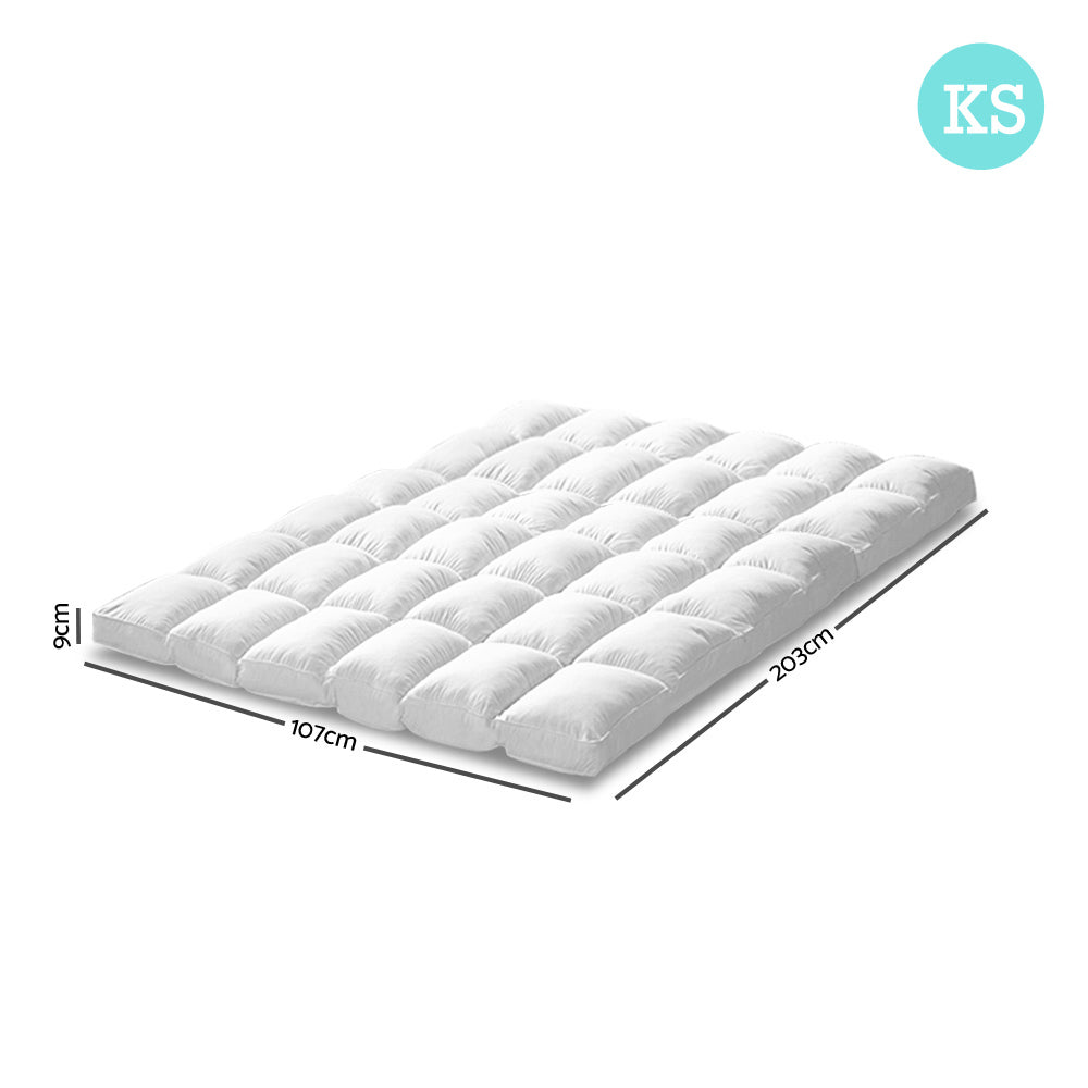 Giselle Bedding King Single Size Duck Feather Down Mattress Topper