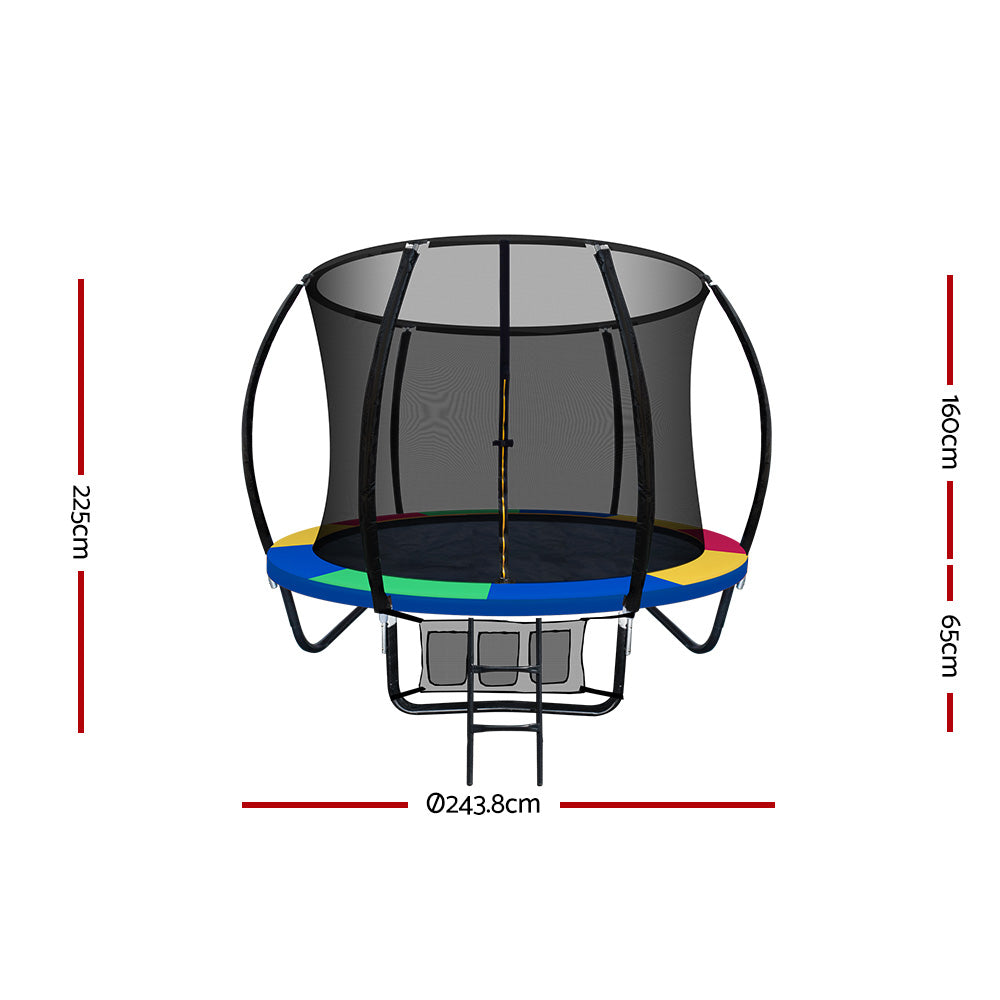 Everfit 8FT Trampoline Round - Rainbow