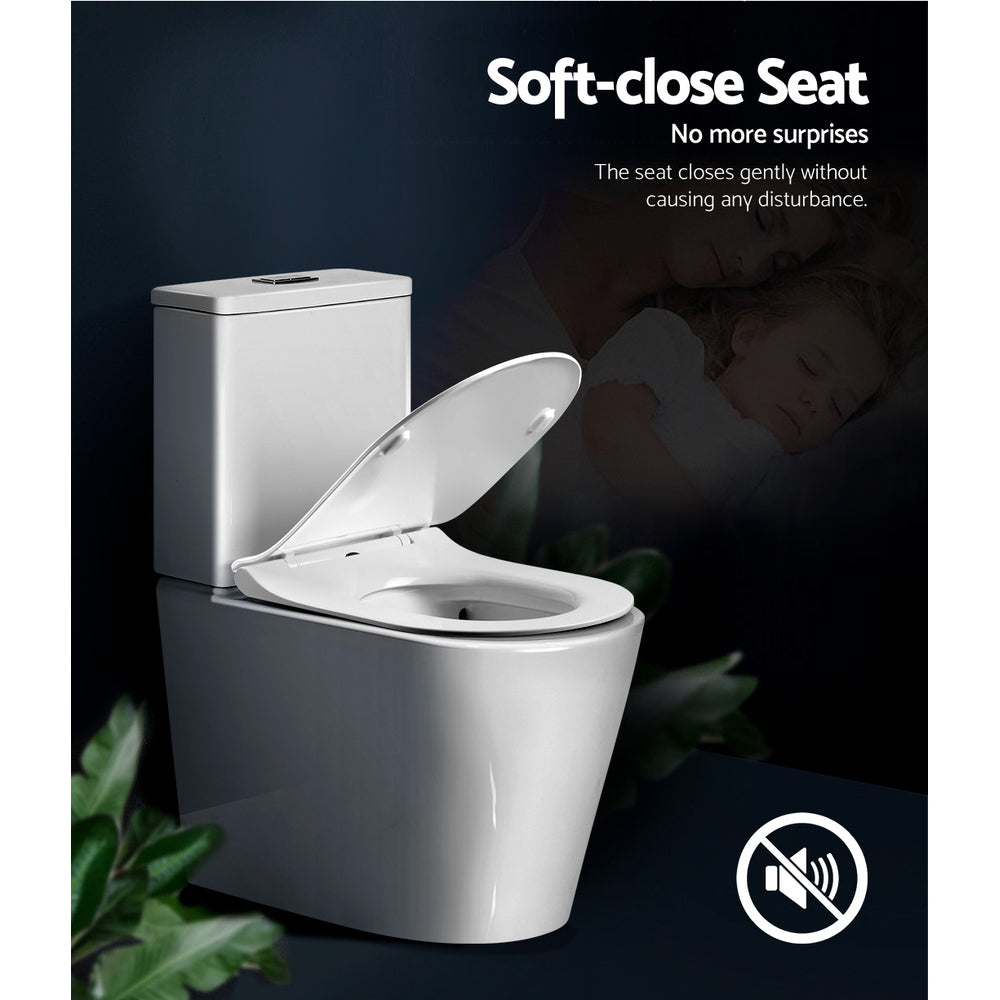 Cefito Toilet Suite Rimless Flush Back to Wall Soft Close Seat Wels White