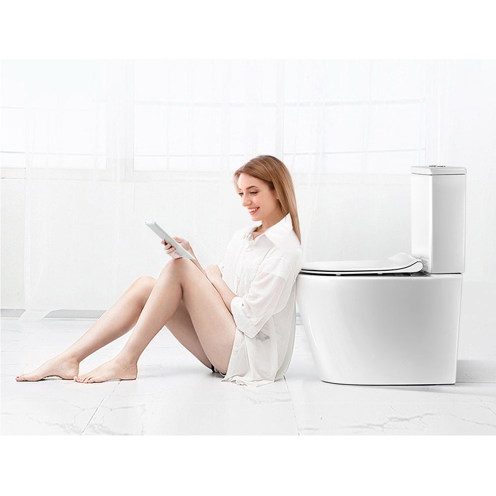 Cefito Toilet Suite Rimless Flush Back to Wall Soft Close Seat Wels White