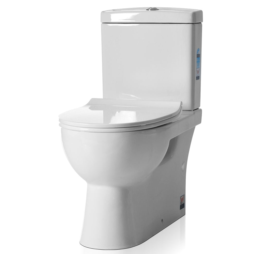 Cefito Back to Wall Toilet Suite Rimless Flush Soft Close P S Trap Ceramic WELS White