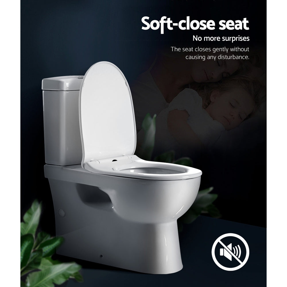 Cefito Back to Wall Toilet Suite Rimless Flush Soft Close P S Trap Ceramic WELS White