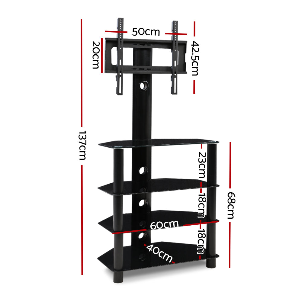 Artiss TV Mount Stand Swivel Bracket 3 Tier Floor Shelf 32 to 50 inch Universal