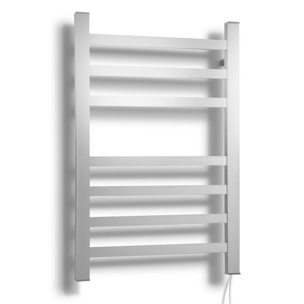 DEVANTI Electric Heated Ladder Towel Rails Bathroom Dryer Clothes Warmer 7 Racks Square Bars Rungs