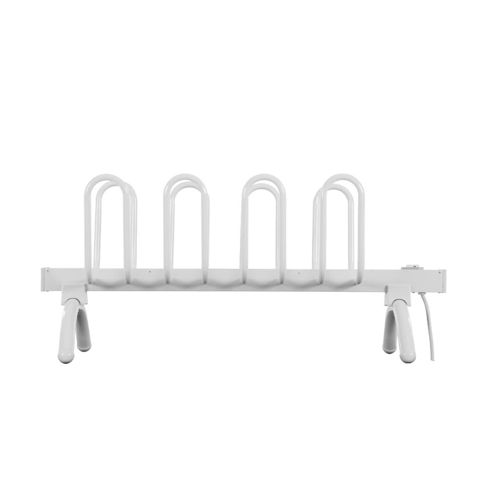 DEVANTI Freestanding Electric Heated Shoes Warmer Boots Dryer Bathroom Racks Rails Socks Sterilizer Heater 4 Pairs White