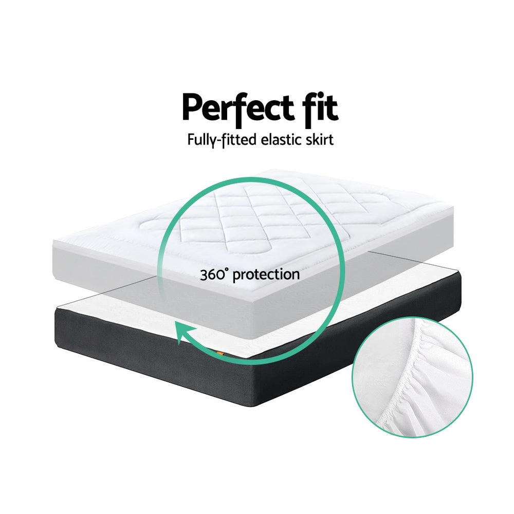 Giselle Bedding Reversible Wool Underlay Mattress Topper Underblanket Cotton Fabric King