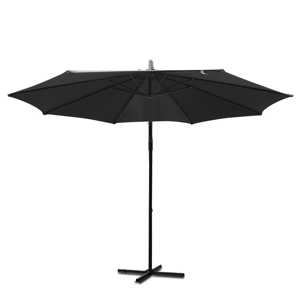 Instahut 3M Cantilevered Outdoor Umbrella - Black