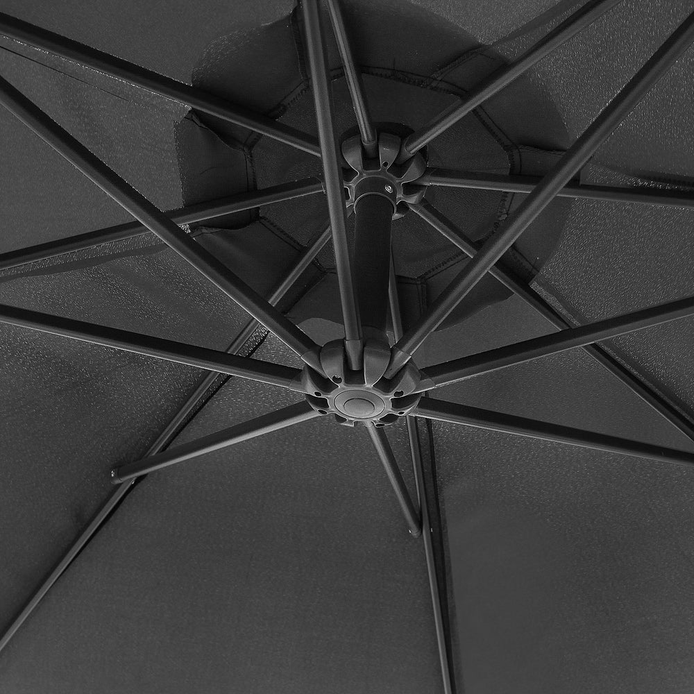 Instahut 3M Cantilevered Outdoor Umbrella - Black