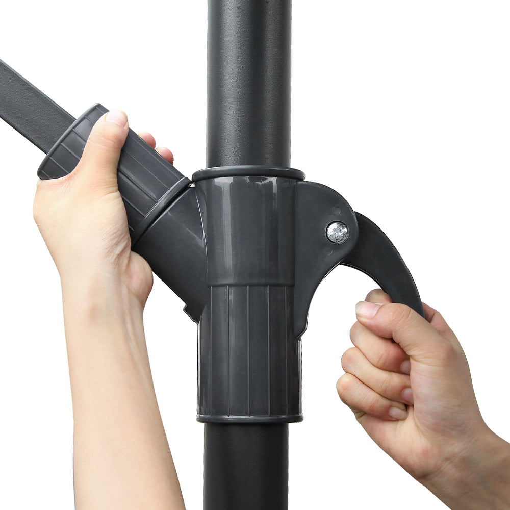 Instahut 3M Cantilevered Outdoor Umbrella - Black