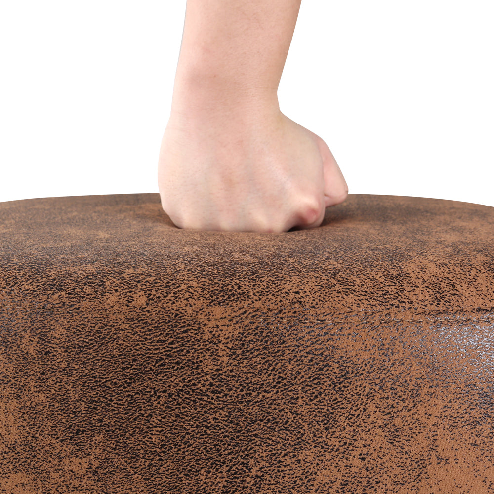 Artiss Kids Ottoman Animal Stool Bear Wood Footstool Fabric Brown