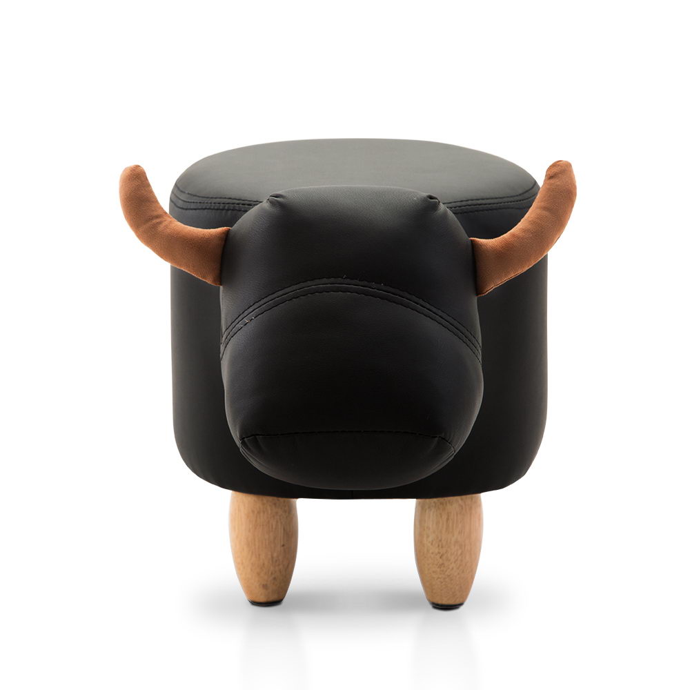 Artiss Kids Cow Animal Stool - Black