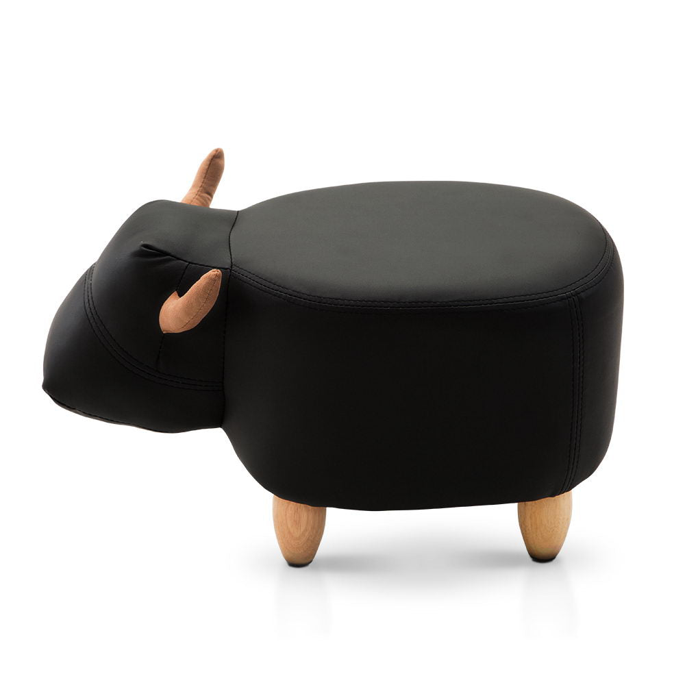 Artiss Kids Cow Animal Stool - Black