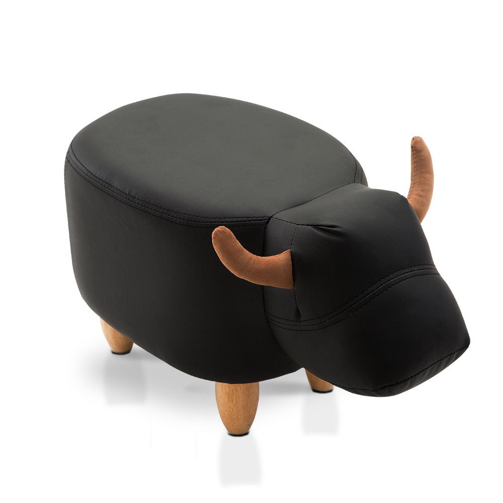 Artiss Kids Cow Animal Stool - Black