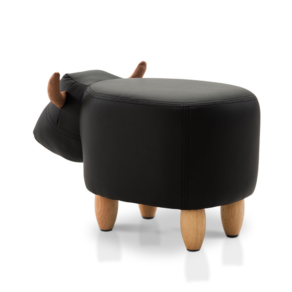 Artiss Kids Cow Animal Stool - Black
