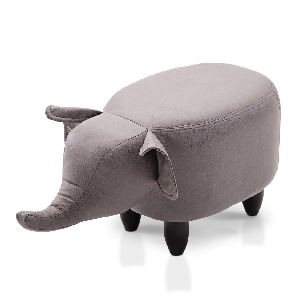 Artiss Kids Elephant Animal Stool - Grey