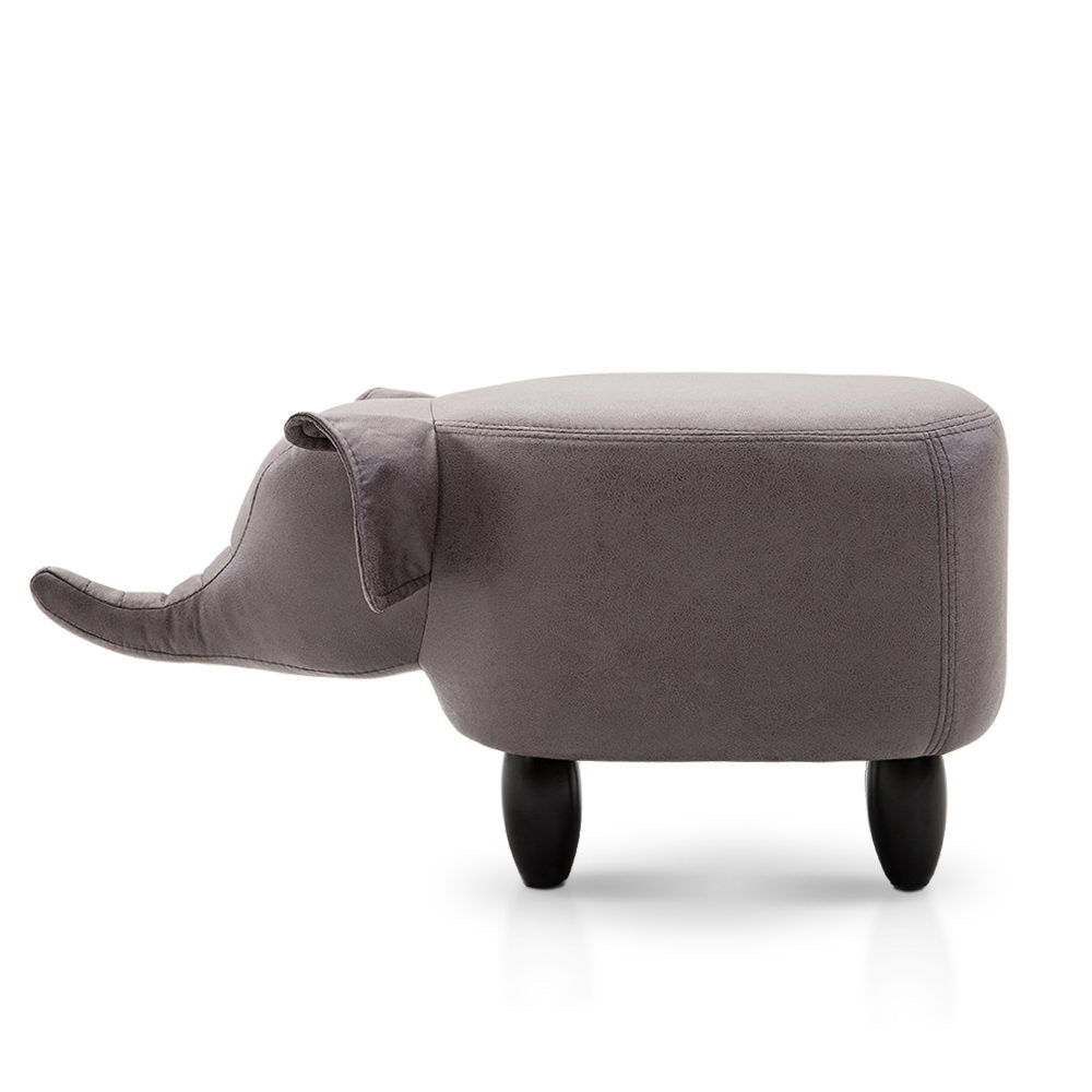 Artiss Kids Elephant Animal Stool - Grey