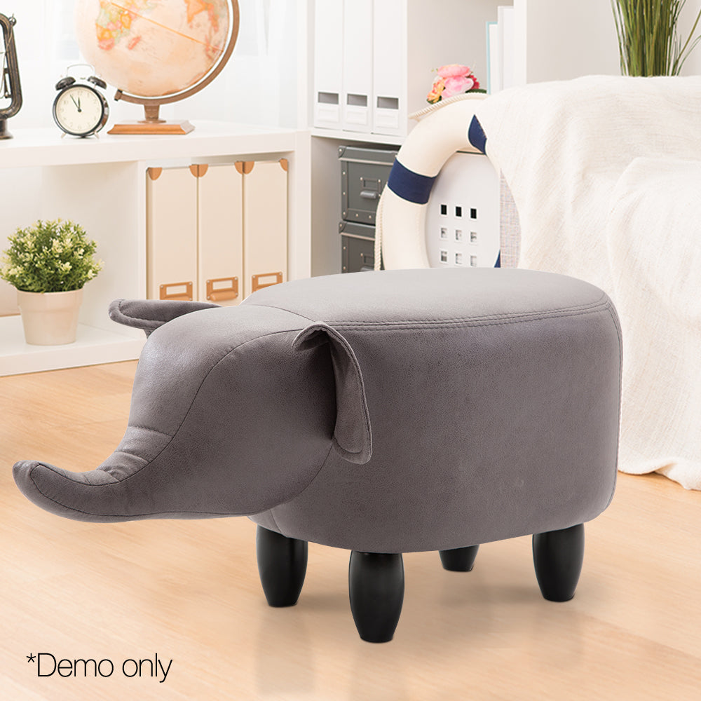 Artiss Kids Elephant Animal Stool - Grey