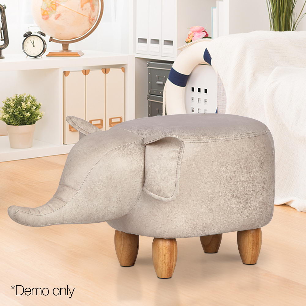 Artiss Kids Elephant Animal Stool - Beige