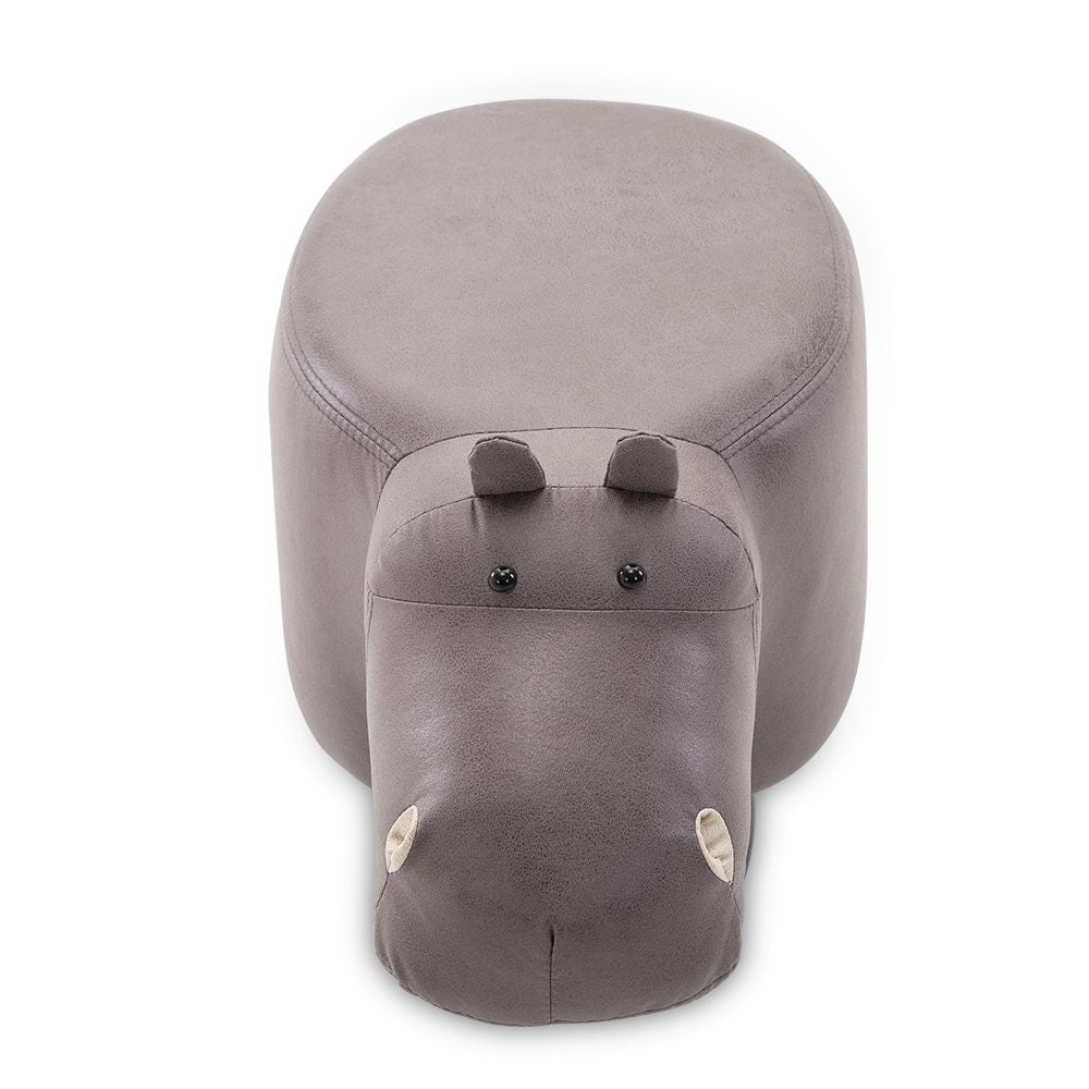 Artiss Kids Hippo Animal Stool - Grey