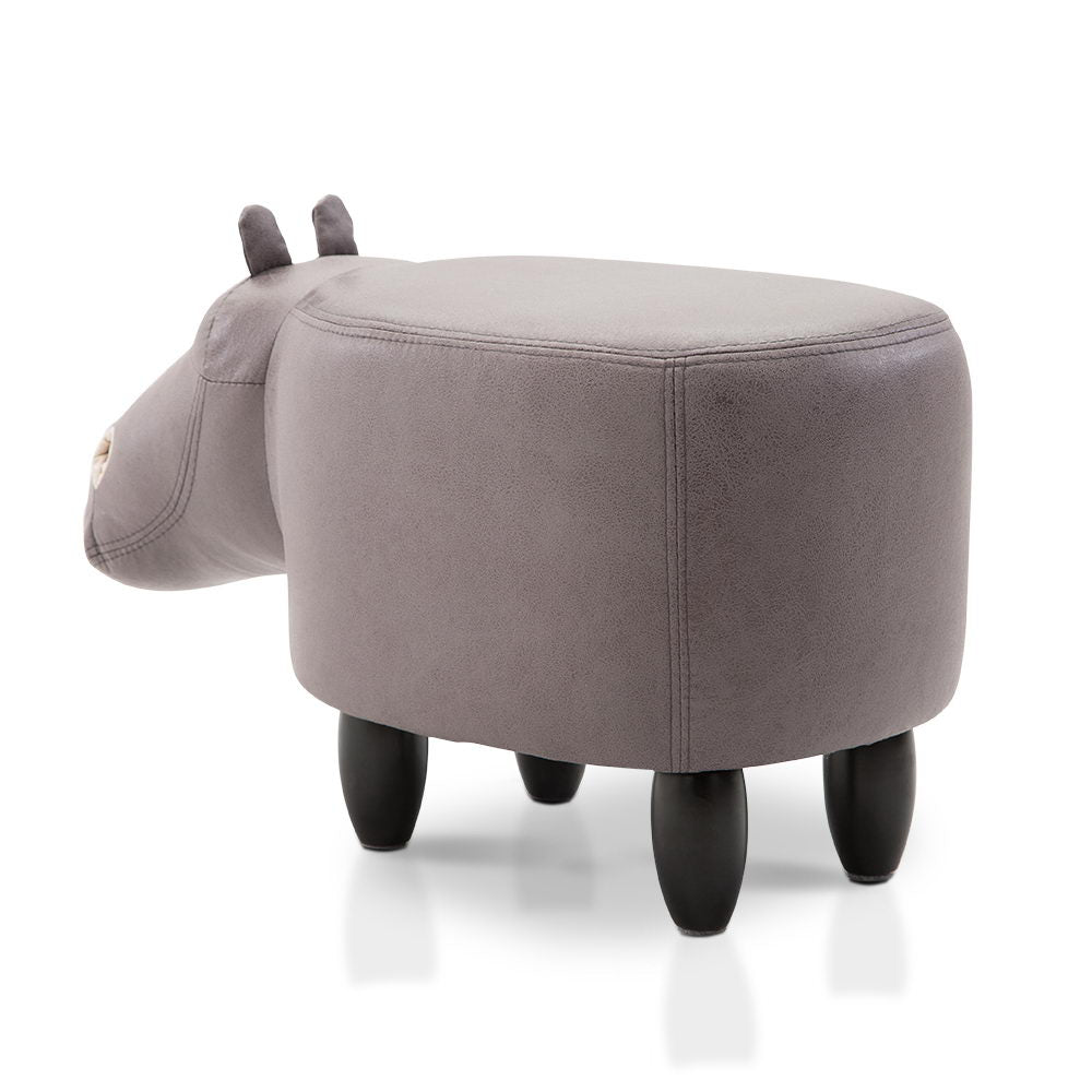 Artiss Kids Hippo Animal Stool - Grey