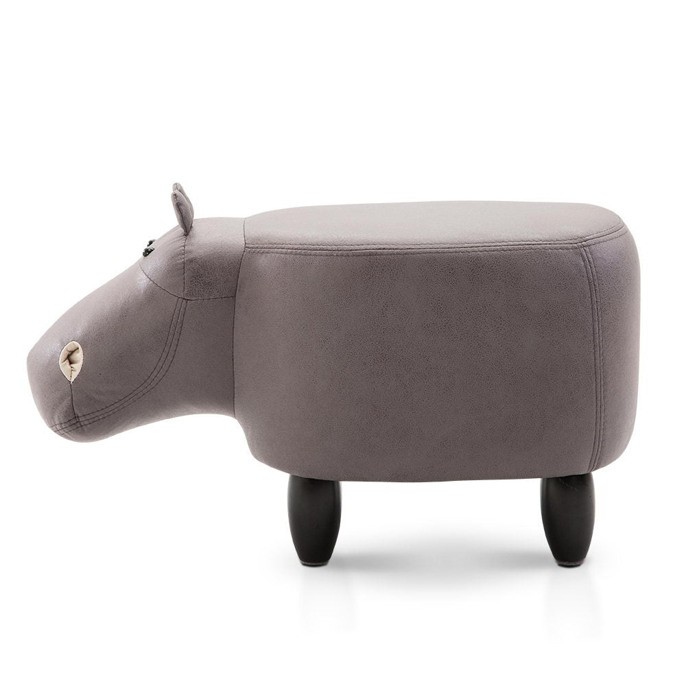 Artiss Kids Hippo Animal Stool - Grey
