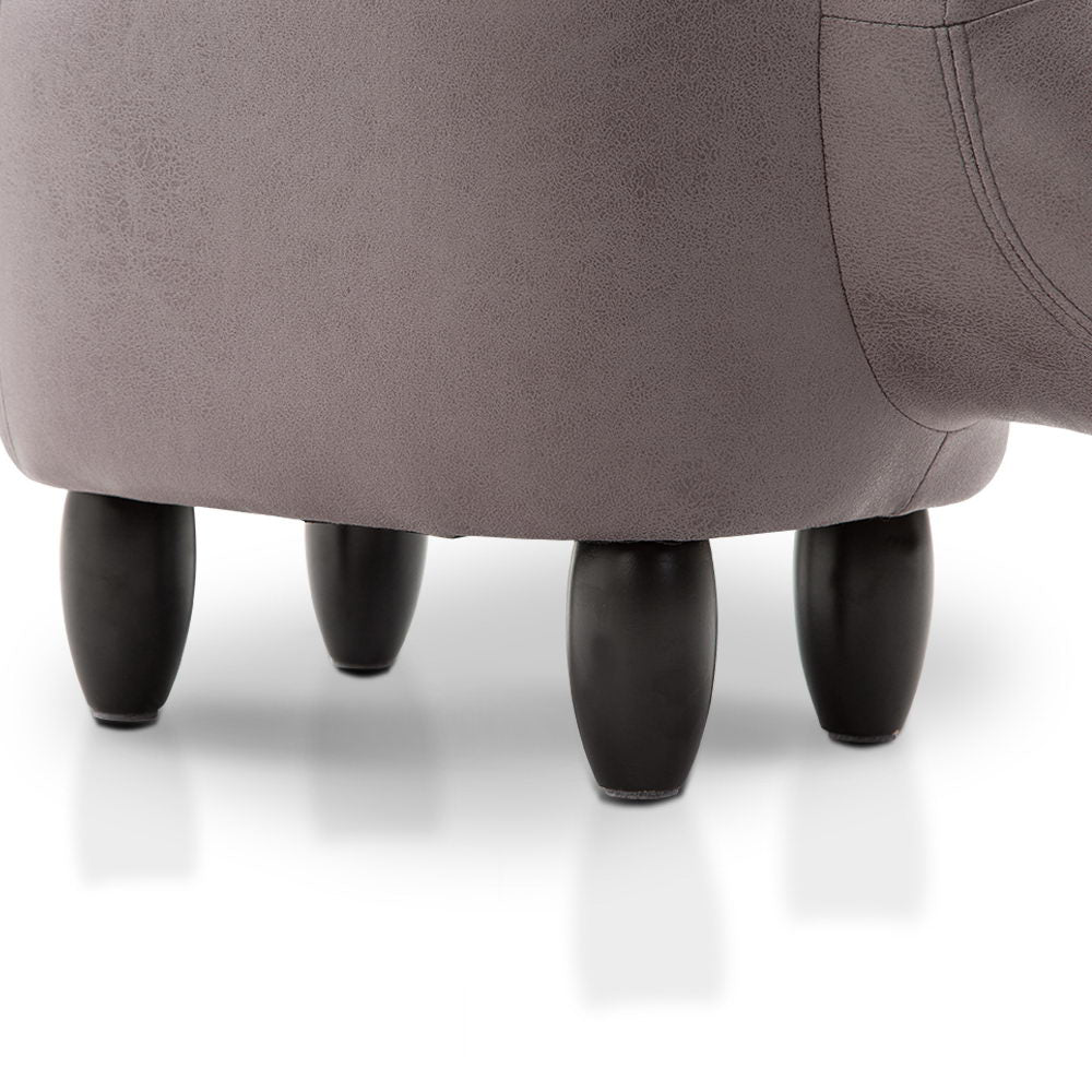 Artiss Kids Hippo Animal Stool - Grey