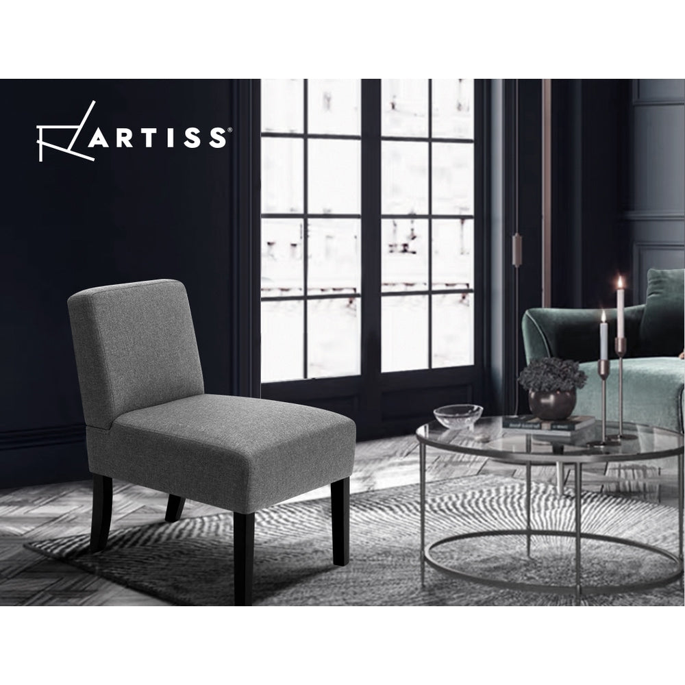 Artiss French Armchair Accent Tub Chair Modern Singe Sofa Seat Wood Grey