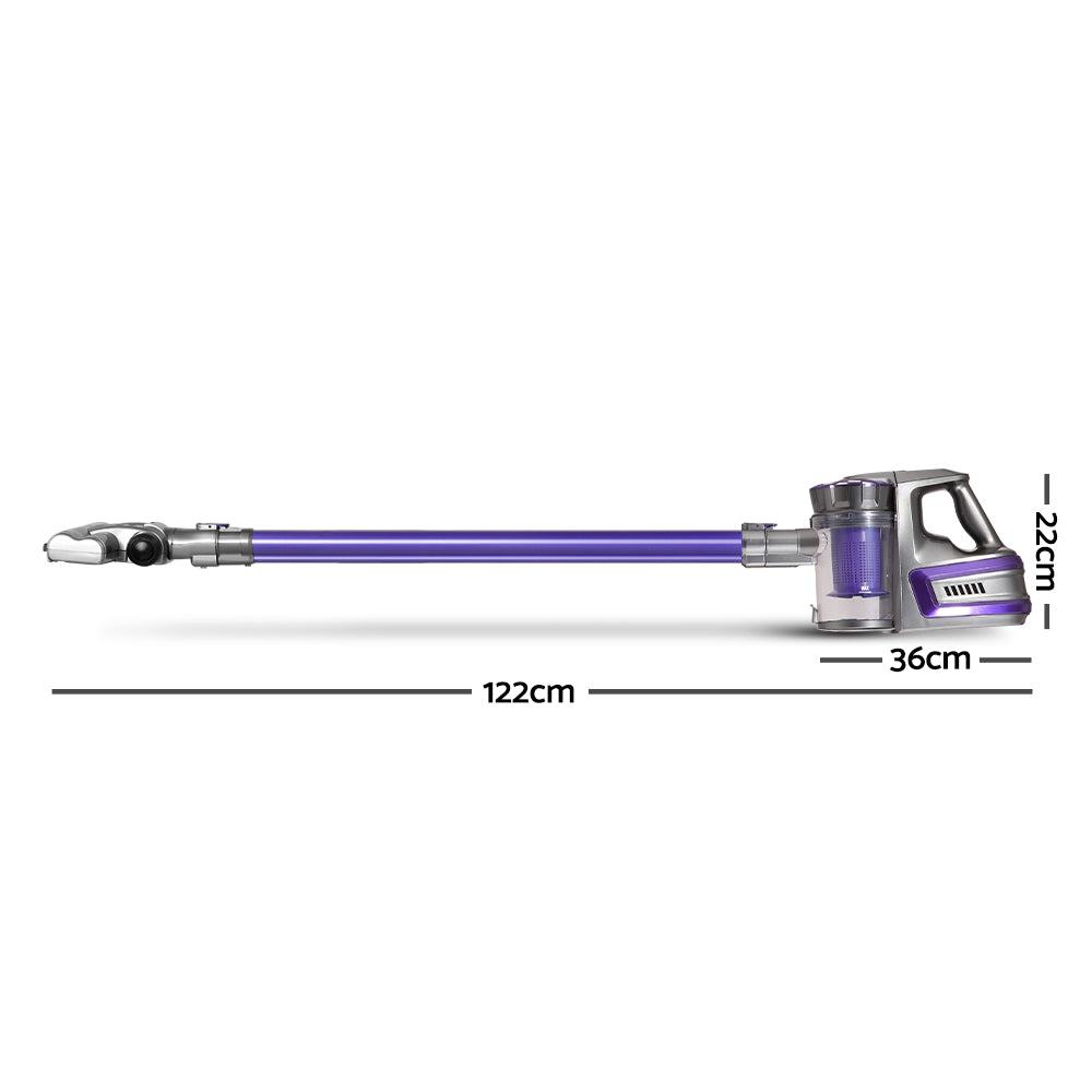 Devanti 150 Cordless Handheld Stick Vacuum Cleaner 2 Speed Purple And Grey