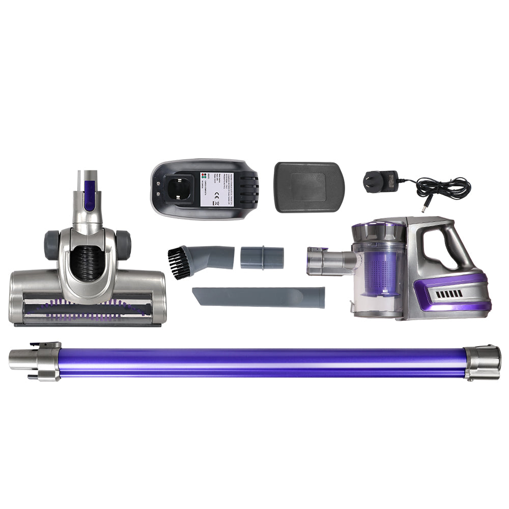 Devanti 150 Cordless Handheld Stick Vacuum Cleaner 2 Speed Purple And Grey