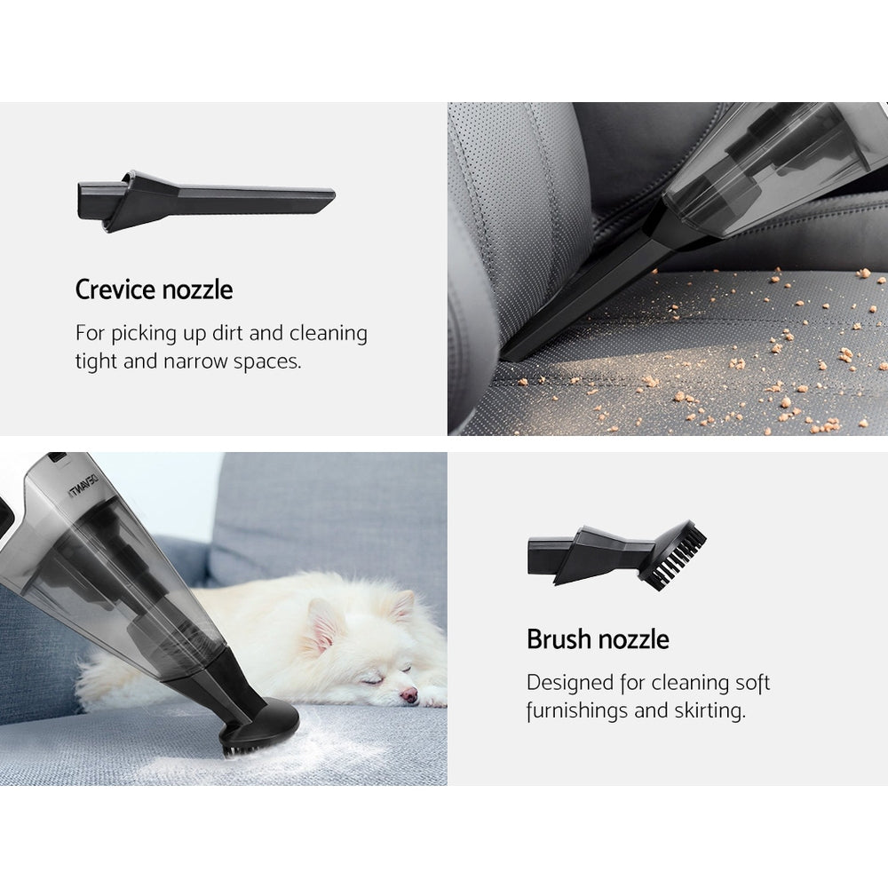 Devanti 120W Cordless Stick Vacuum Cleaner Handheld Bagless Vac Rechargeable Black