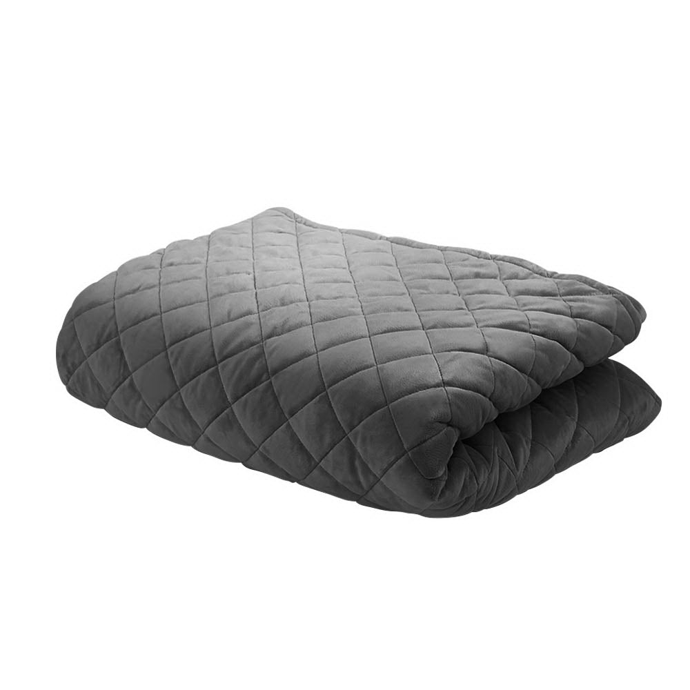Giselle Bedding Weighted Blanket Microfibre Zipper Cover Kids Size 76cm x 102cm Dark Grey