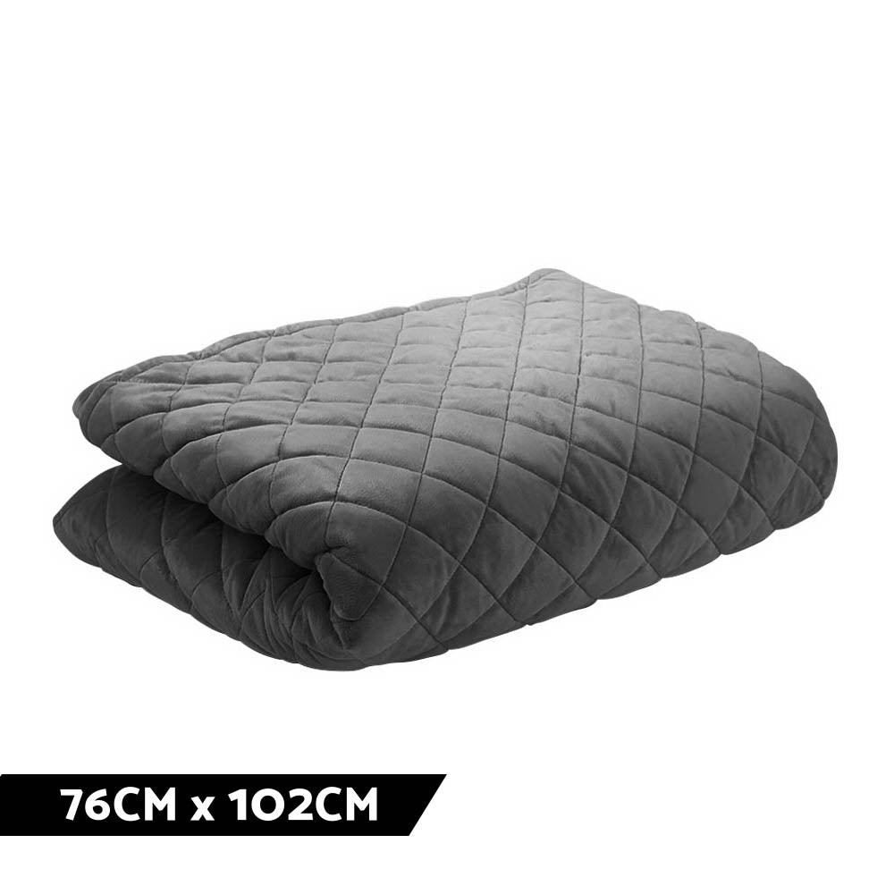 Giselle Bedding Weighted Blanket Microfibre Zipper Cover Kids Size 76cm x 102cm Dark Grey