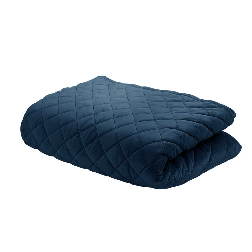 Giselle Bedding Microfibre Weighted Blanket Zipper Cover Kids Size 76cmx102cm Navy
