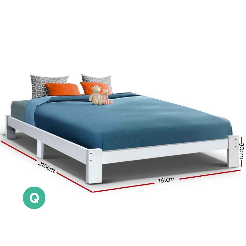 Artiss Queen Wooden Bed Base Frame Size JADE Timber Foundation Mattress Platform