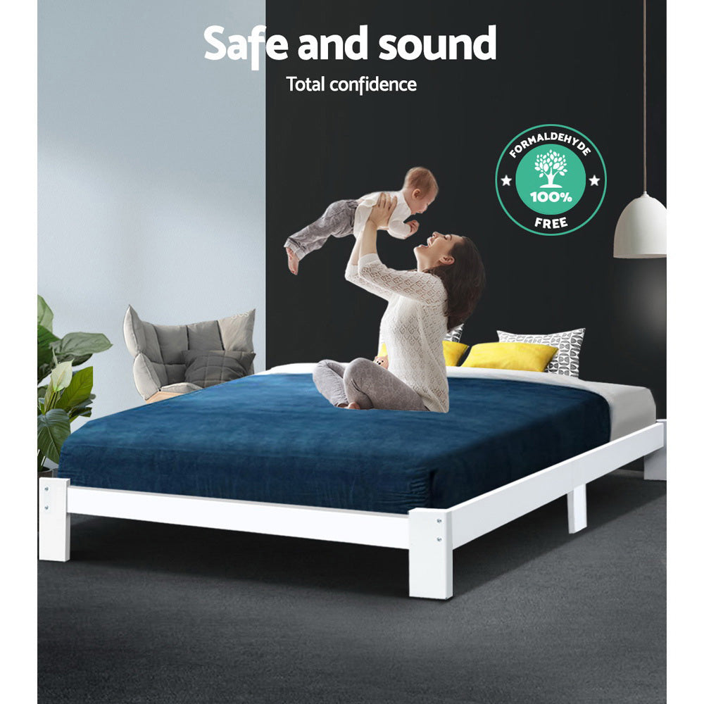 Artiss Queen Wooden Bed Base Frame Size JADE Timber Foundation Mattress Platform